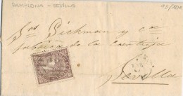 6230. Carta Entera PAMPLONA 1869, Parrilla Numeral 38 - Briefe U. Dokumente