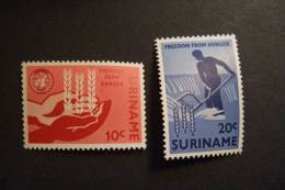 SURINAME 1963  NVPH 390/93 ANIMAL PROTECTION     MNH **  (SUR108-005) - ACF - Aktion Gegen Den Hunger