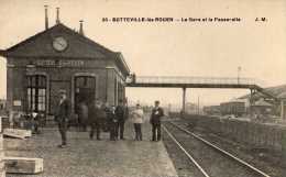 Sotteville Les Rouen Rare Plan Très Animé "la Gare Et La Passerelle"  TBE - Sotteville Les Rouen