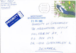 Finland Priority 1 Klass Label Deluxe TURKU (ÅBO) 2003 Cover To KØBENHAVN K. Denmark Bird Vogel Oiseau - Lettres & Documents