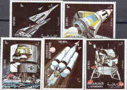 1338 ✅ Space Raumfahrt Apollo 1972 Sharjah 5v Set MNH ** - Asia