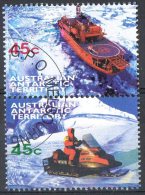 Australian Antarctic 1998 Transport 45c Pair CTO - Usados
