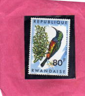 RWANDA 1967 FAUNA BIRDS REGAL SUNBIRD BIRD -  UCCELLO MNH - Neufs