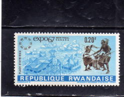 RWANDA 1967 EXPO ’67 Emblem, Africa Place And Dancers And Drummers 20 CENT. MNH - Ungebraucht