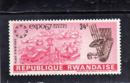 RWANDA 1967 EXPO ’67 Emblem, Africa Place And Spears, Shields And Bow 34 F. MNH - Neufs