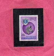 RWANDA 1967 ANNIVERSARI LIONS INTERNATIONAL 50° ANNIVERSARIO MNH - Ungebraucht