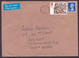 Great Britain On Postcard To South Africa - 1994 - Christmas, Machin - Cartas & Documentos