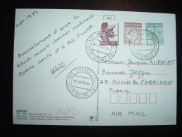 CP POUR LA FRANCE TP 500,00 + 200,00 + 100,00 OBL. 06 NOV 84 AER INTERNACIONAL RIO DE JANEIRO RIO - Storia Postale