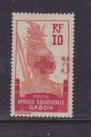 GABON N° 79 +5C S 10C ROUGE ET CARMIN AU PROFIT DE LA CROIX ROUGE GUERRIER SANS C APRES LE 5 NEUF AVEC CHARNIERE - Unused Stamps
