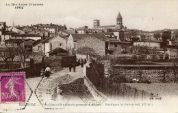 CPA 43 BRIOUDE VUE GENERALE PRISE DU PASSAGE A NIVEAU BASILIQUE ST JULIEN 1932 - Brioude