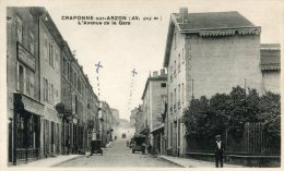 CPA 43 CRAPONNE L AVENUE DE LA GARE - Craponne Sur Arzon