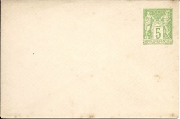 Entier Postal N°102 E1 Date 838 Enveloppe Type Sage 5cts Vert Jaune - Standard Covers & Stamped On Demand (before 1995)