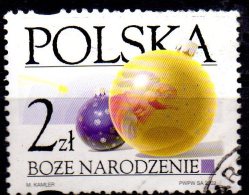 POLAND 2002 Christmas - 2z. - Small Purple And Large Yellow Baubles  FU - Used Stamps