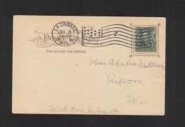 USA PPC Pmk. La Crosse 1908 - Lettres & Documents