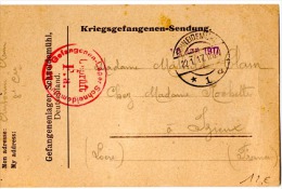 GUE - L24 - Kriegsgefangenen-Sendung Postkarte Aus Schneidemühl 1917  Für Izieux Frankreich - WW1 (I Guerra Mundial)