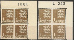 Denmark 1946  Michel 289x, 289y  Plate-block MNH.. - Unused Stamps