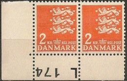 Denmark 1946  Michel 290y  Pair MNH.. - Ongebruikt