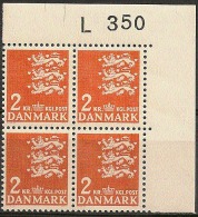 Denmark 1946  Michel 290y  Plate-block MNH.. - Unused Stamps