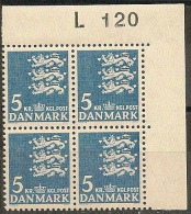 Denmark 1946  Michel 291y  Plate-block MNH.. - Unused Stamps