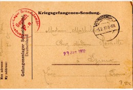 GUE - L25 - Kriegsgefangenen-Sendung Postkarte Aus Schneidemühl 1917  Für Izieux Frankreich - Prima Guerra Mondiale