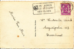 1950 Zichtkaart"Bornhem Brug Van Het Kasteel" Van Antwerpen  Naar Brasschaat Met PZ  422 Zie Scan(s) - Lettres & Documents
