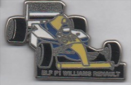 Beau Pin´s En Zamac  , Carburant Essence ELF , F1  , Auto Williams Renault - Renault