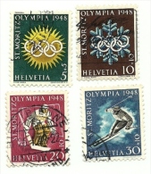 1948 - Svizzera 449/52 Olimpiadi C2846, - Winter 1948: St. Moritz