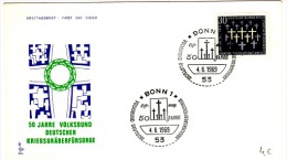 GUE-L36 - ALLEMAGNE N° 449 Sur FDC Volksbund Kriegsgräberfürsorge 1969 - 1961-1970