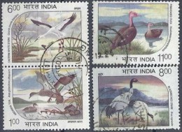 India, Water Bird, Withdrawn Issue, Used, Complete Set, Inde Indien - Gebraucht
