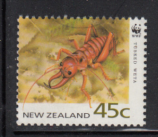 New Zealand Used Scott #1163 45c Tusked Weta - WWF - Usados