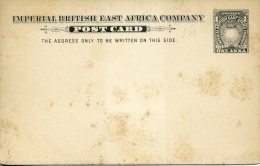 Entier Postal Carte Impérial British East Africa Light Liberty Anna Rouge Couronne Soleil Traces Rouille - Britisch-Ostafrika