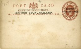 Entier Postal Carte  Cape Of Good Hope 1 Penny Surchargé British Bechuanaland Traces De Rouille - 1885-1895 Kolonie Van De Kroon