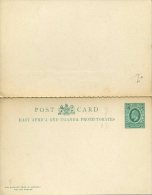 Entier Postal Carte Avec Réponse Payée East Africa And Uganda Protectorates 3c Vert Superbe - Protettorati De Africa Orientale E Uganda