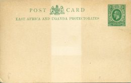 Entier Postal Carte East Africa And Uganda Protectorates 3c Vert  Trace Claire Au Centre - Protectorados De África Oriental Y Uganda