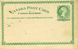 Entier Postal Carte Canada Post Card To United Kingdom Victoria 2 C Vert Neuf Beau - 1860-1899 Reinado De Victoria