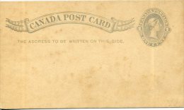 Entier Postal Carte Canada Post Card Victoria 1 C Gris Neuf Trace De Rouille - 1860-1899 Reinado De Victoria