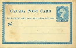 Entier Postal Carte Victoria  1 C Bleu Neuve Rousseur Et Trace De Collage Au Verso - 1860-1899 Regno Di Victoria