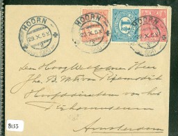 BRIEFOMSLAG Uit 1920 MENGFRANKERING NVPH 51+53+60 V HOORN Naar AMSTERDAM (8133) - Lettres & Documents
