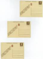 Intero Postale - R.S.I. REPUBBLICA SOCIALE ITALIANA - ANNO 1944 C 104 - FASCETTO - FIRMATO RAY - Stamped Stationery