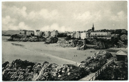 TENBY : SOUTH SANDS FROM THE FORT - Pembrokeshire