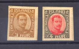 Islande  -  1920  :    Mi  84-85  (*) - Unused Stamps