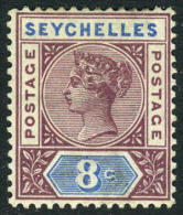 Seychelles #6 Mint Hinged 8c Victoria  From 1890 - Seychellen (...-1976)