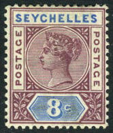 Seychelles #6 Mint Hinged 8c Victoria  From 1890 - Seychelles (...-1976)
