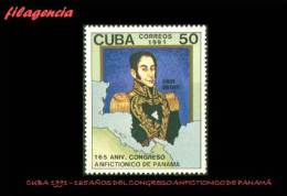 CUBA MINT. 1991-08 165 AÑOS DEL CONGRESO ANFICTIONICO DE PANAMÁ. SIMÓN BOLÍVAR - Nuevos