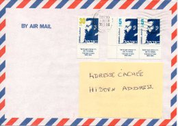 ISRAËL. N°962 & 965 De 1986 Sur Enveloppe Ayant Circulé. Théodore Herzl. - Storia Postale