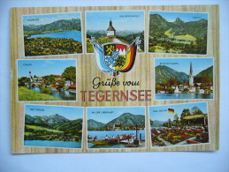 Germany: Tegernsee (Bayerische Alpen) Mehrbildkarte Mit Wappen - 1975 Used - Tegernsee