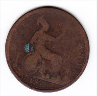 COINS GREAT BRITAIN  KM 755    1876.    (GB 11) - C. 1/2 Penny