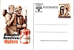 GUE - L62 - ALLEMAGNE Entier Postal Illustré Secours D'hiver - Combattre - Travailler - Offrandes - Briefkaarten