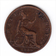 COINS GREAT BRITAIN  KM 754    1886.    (GB 13) - C. 1/2 Penny