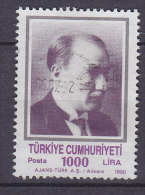 Turkey 1990 Mi. 2905 C    1000 L  Atatürk Perf. 14 - Usati